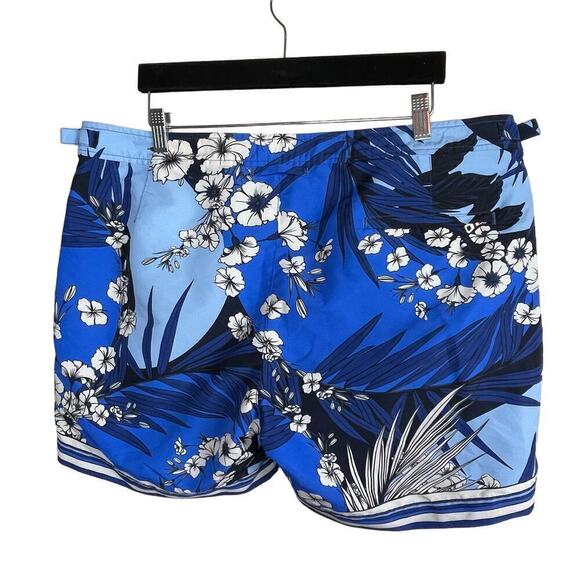 Orlebar Brown Bulldog Men's Size 38 Board Shorts Blue White Floral - Picture 4 of 10